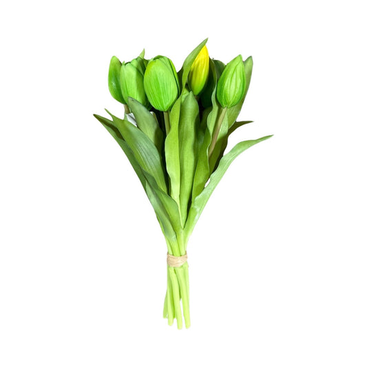 Faux green tulip bundle (real touch)
