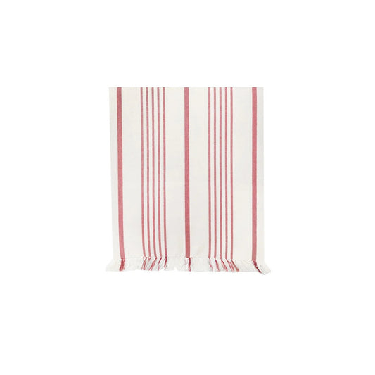 Soft stripe table runner red
