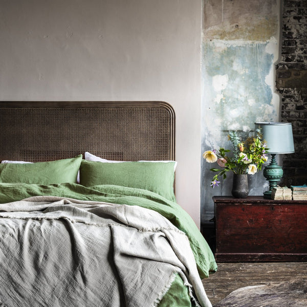 Forest Green Linen Duvet Cover