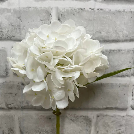 White Fresh Touch Hydrangea Stem 12"