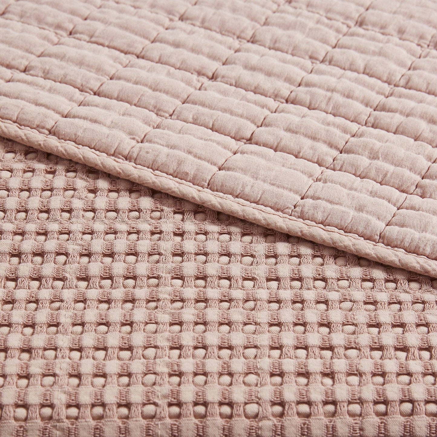 Waffle Quilted Throw Blush 50x60"