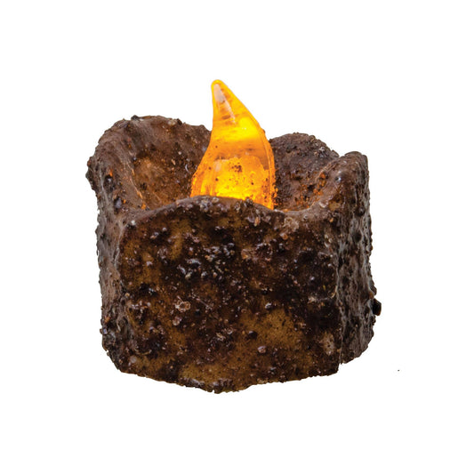 Burnt Mustard Flickering Timer Tealight