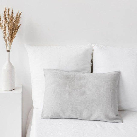 Light Gray Linen Pillowcase Queen