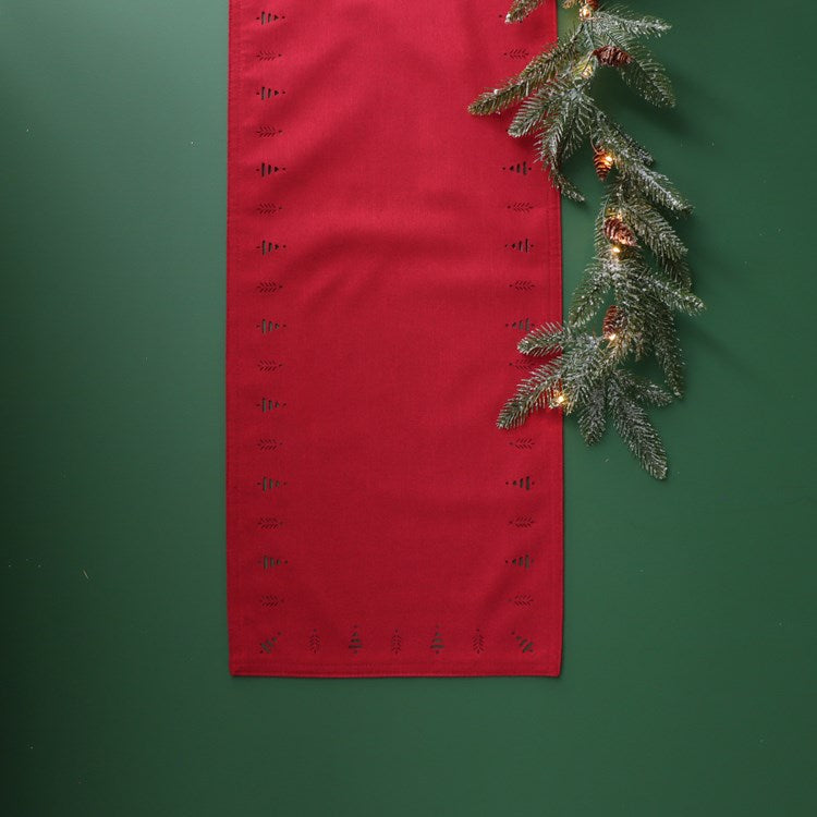 Tree table runner red 13 x 72