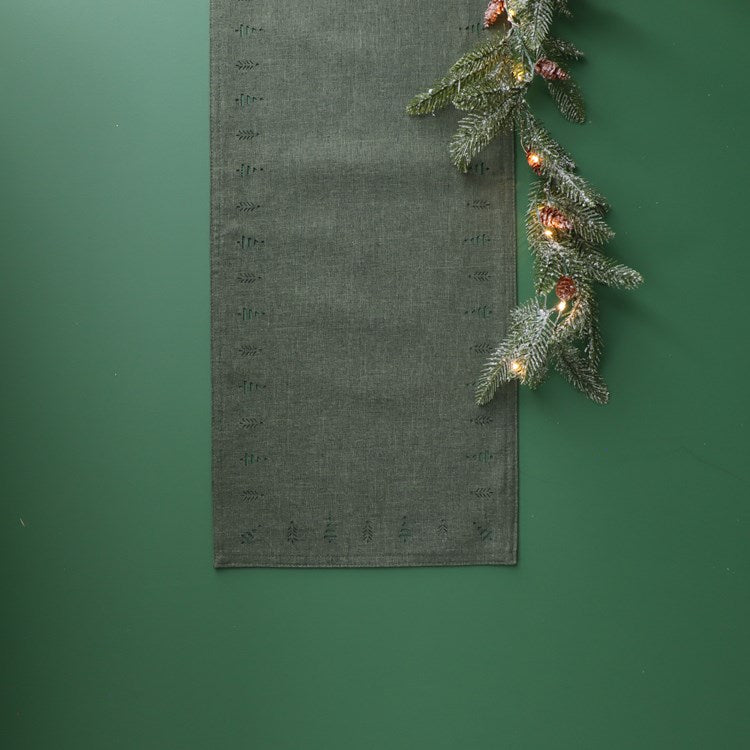 Tree table runner green 13x72"