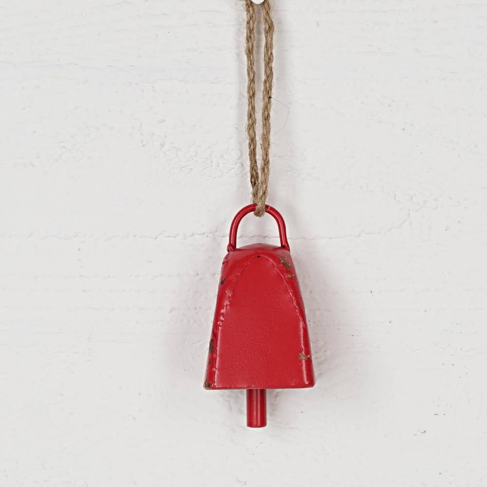 Vintage Red Cow Bell w.loop (2.25inD)