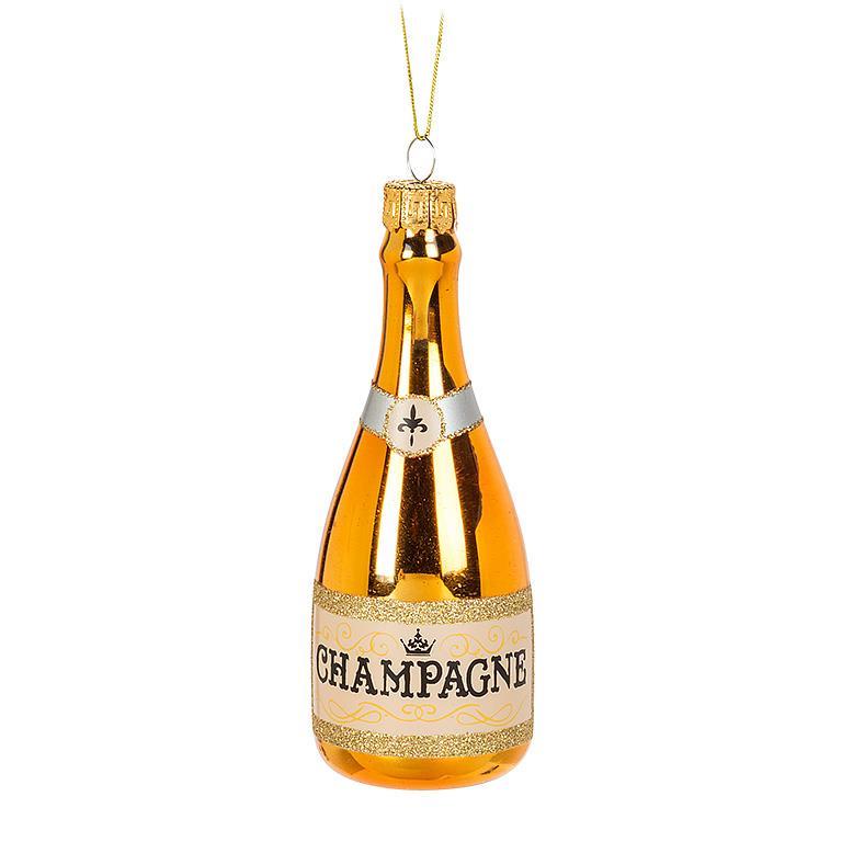 Gold Champagne Bottle Ornament