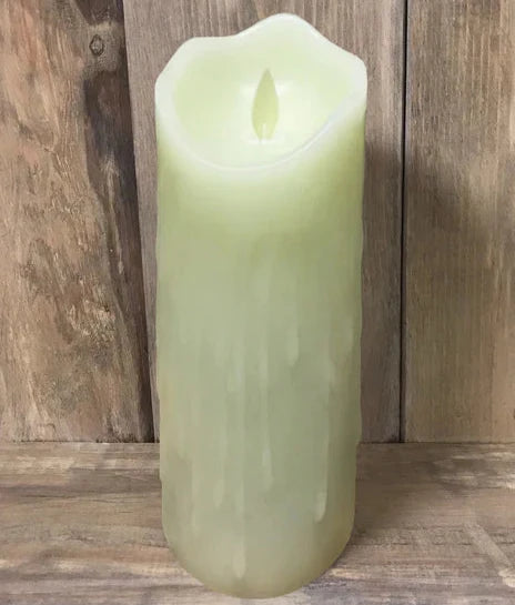 3x8" Ivory Drip Flameless Candle