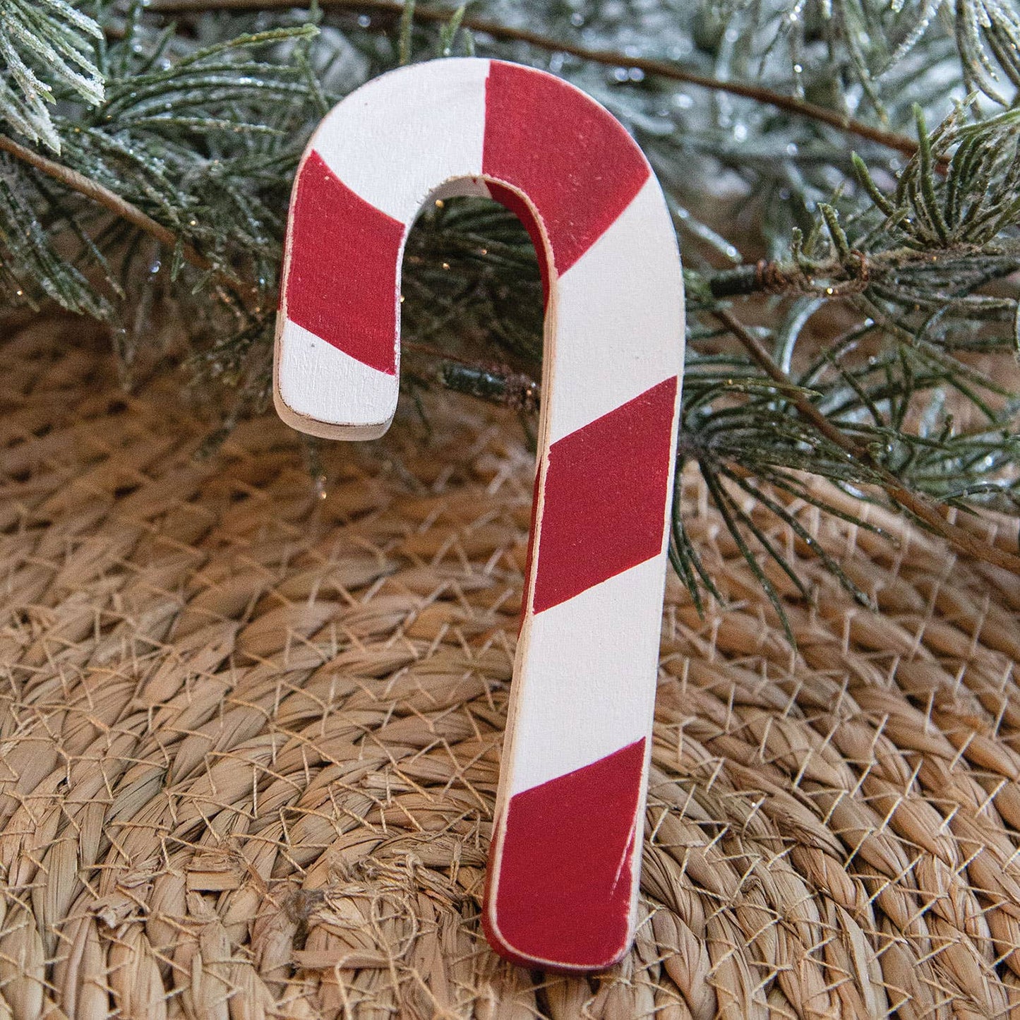 Wooden Candy Cane Hanger 5"