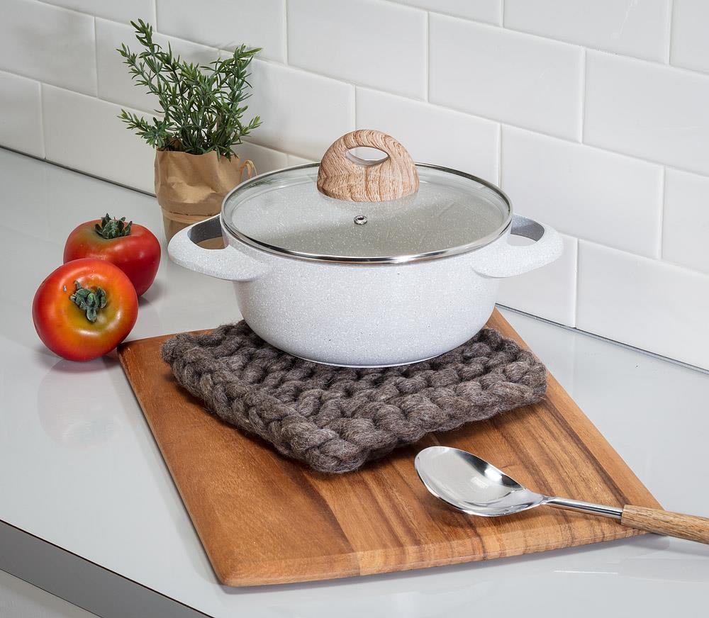 Chunky Knitted Trivet Taupe 8"