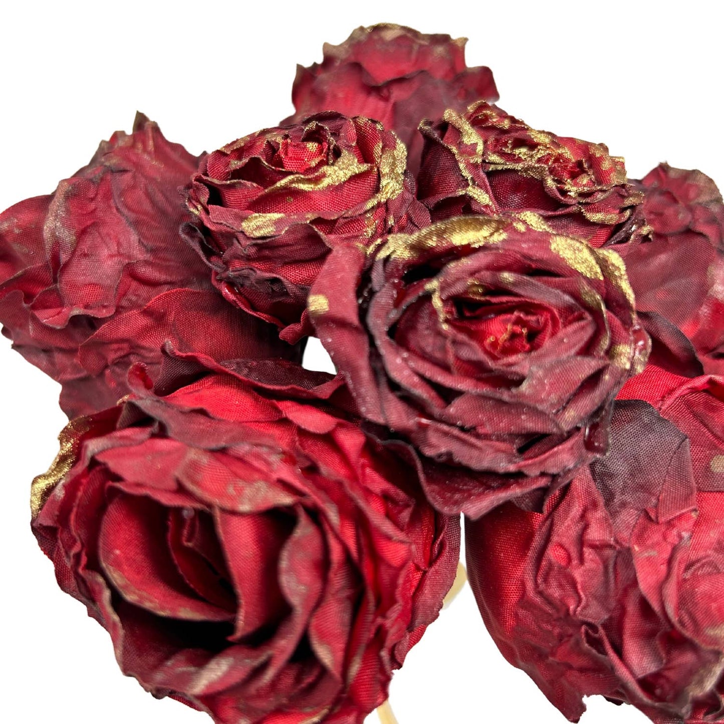 9'' Faux Dried Gold Gilded Rose Bundle