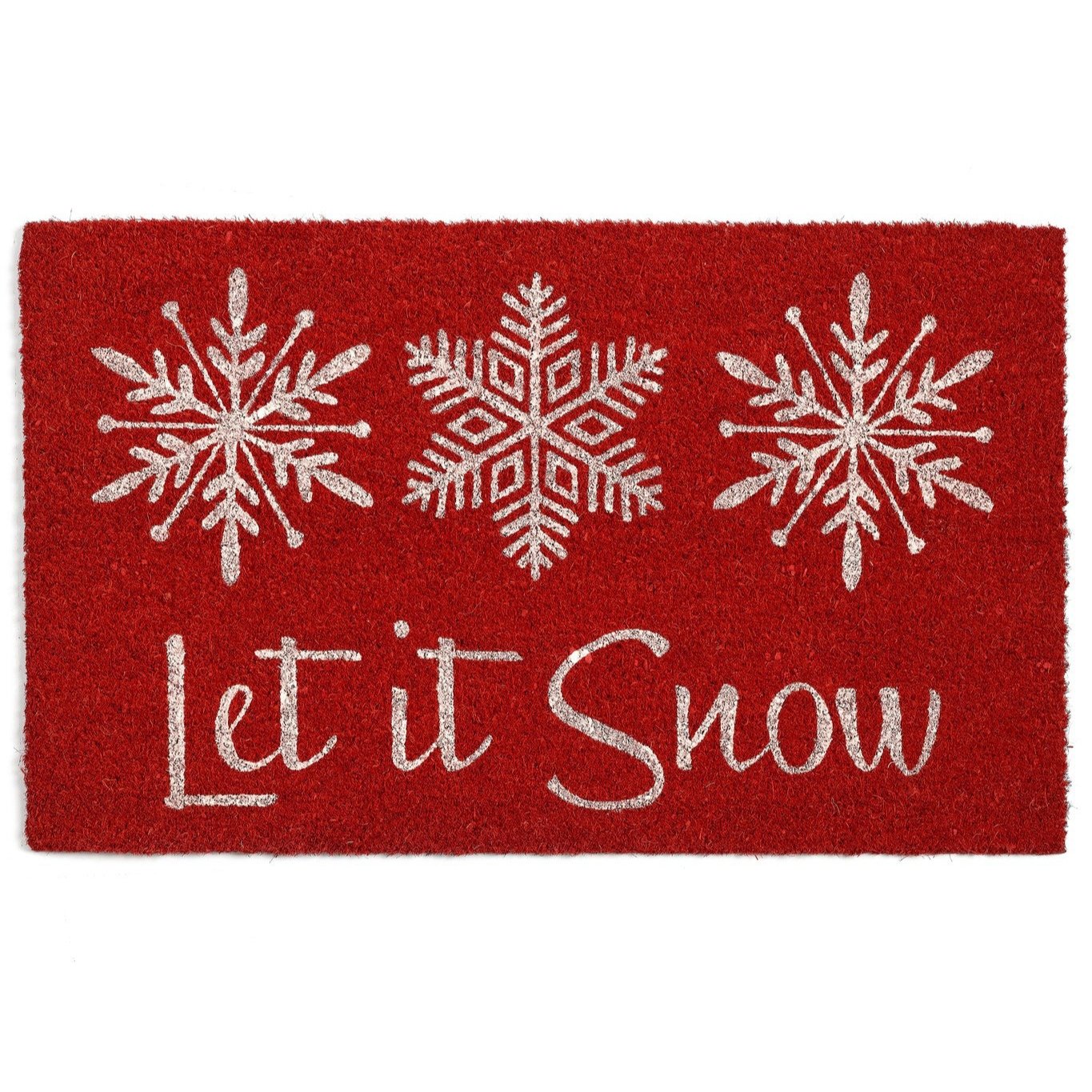 Red Let it Snow Doormat