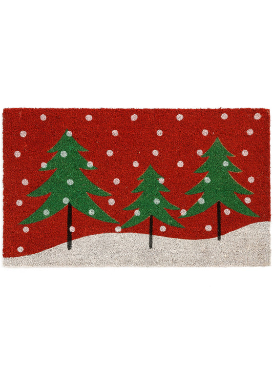 Tree Doormat Green/red