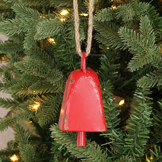 Vintage Red Cow Bell w.loop (2.25inD)