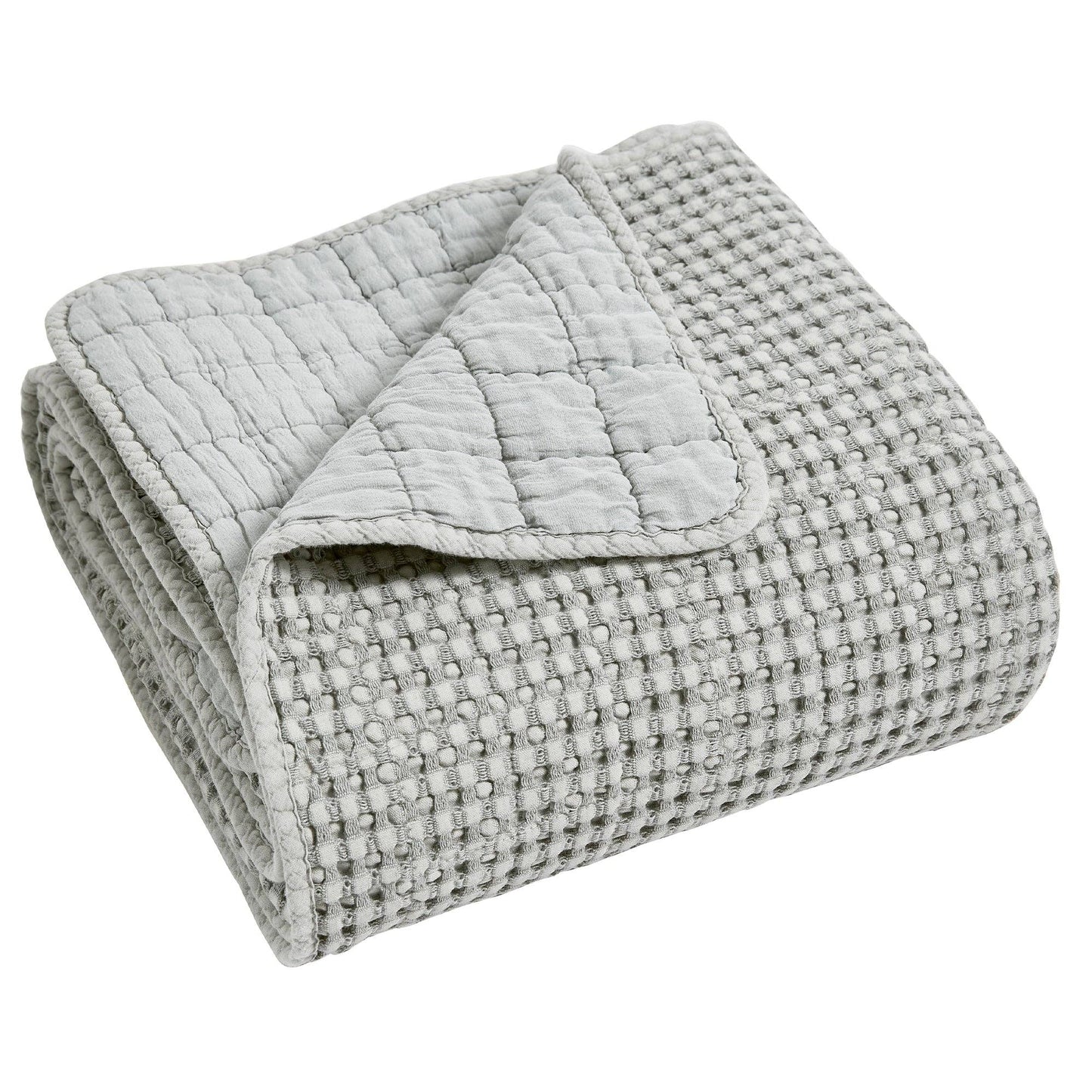 Waffle Quilted Throw White 50x60"