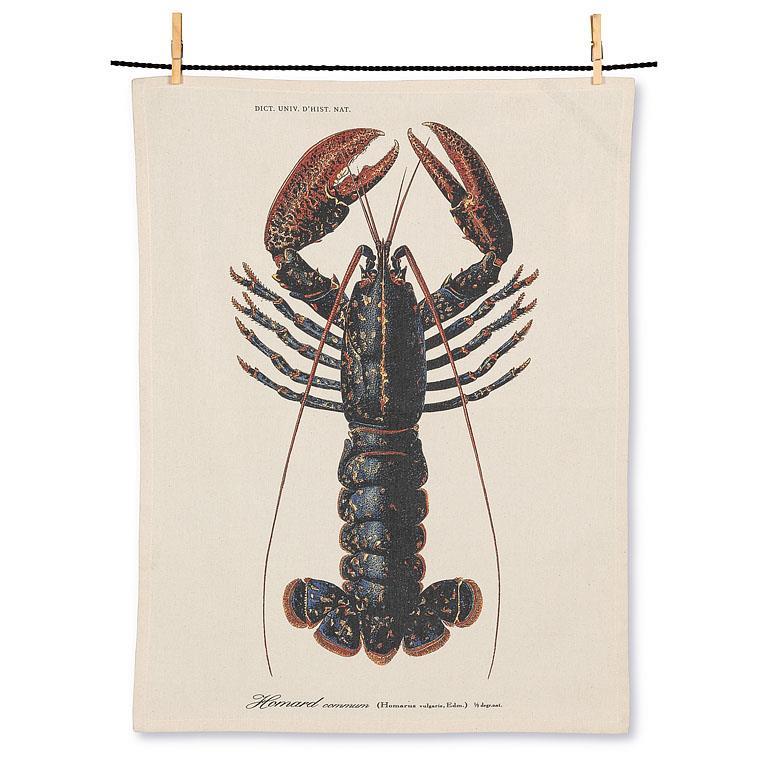 Lobster Print Tea Towel