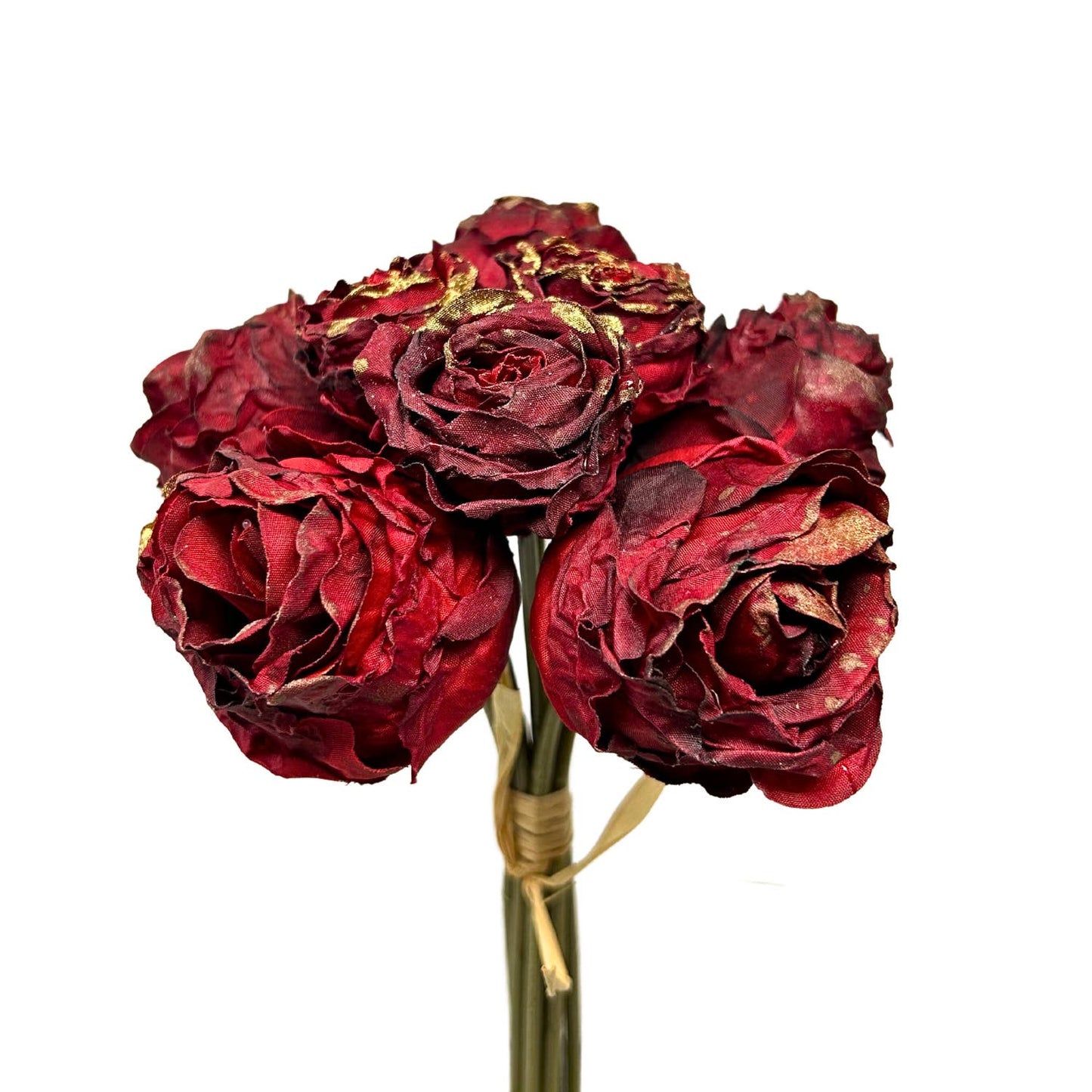 9'' Faux Dried Gold Gilded Rose Bundle