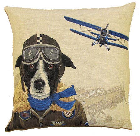 Border Collie Bomber Cushion Cover 18"