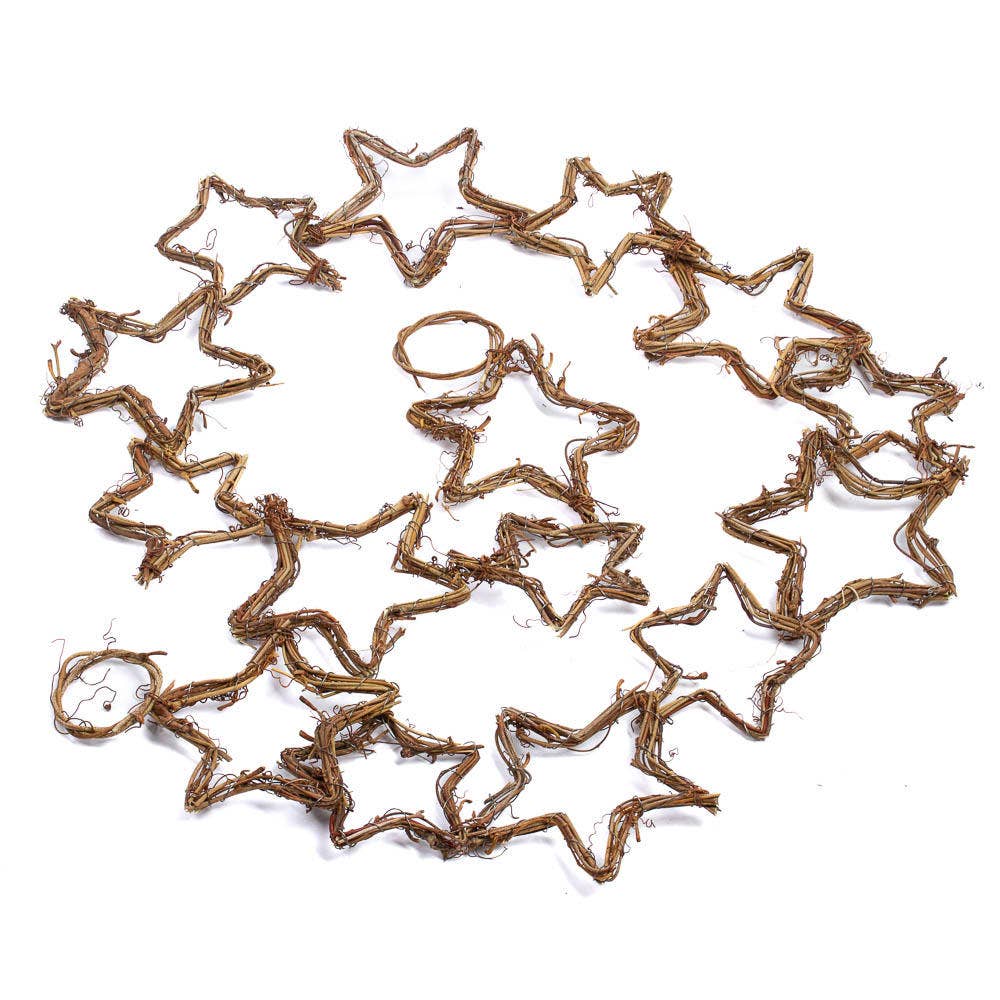 5' Natural Grapevine Stars Chain Garland