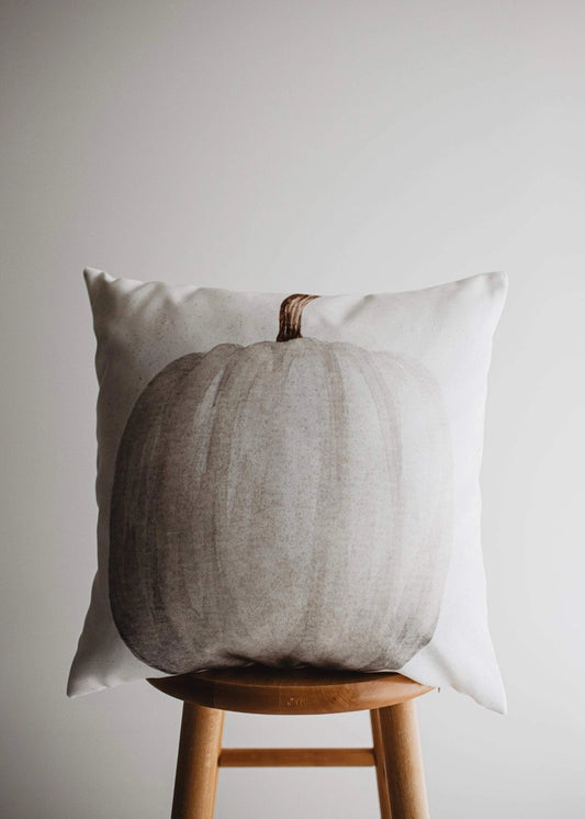 White Straight Stem Pumpkin Pillow