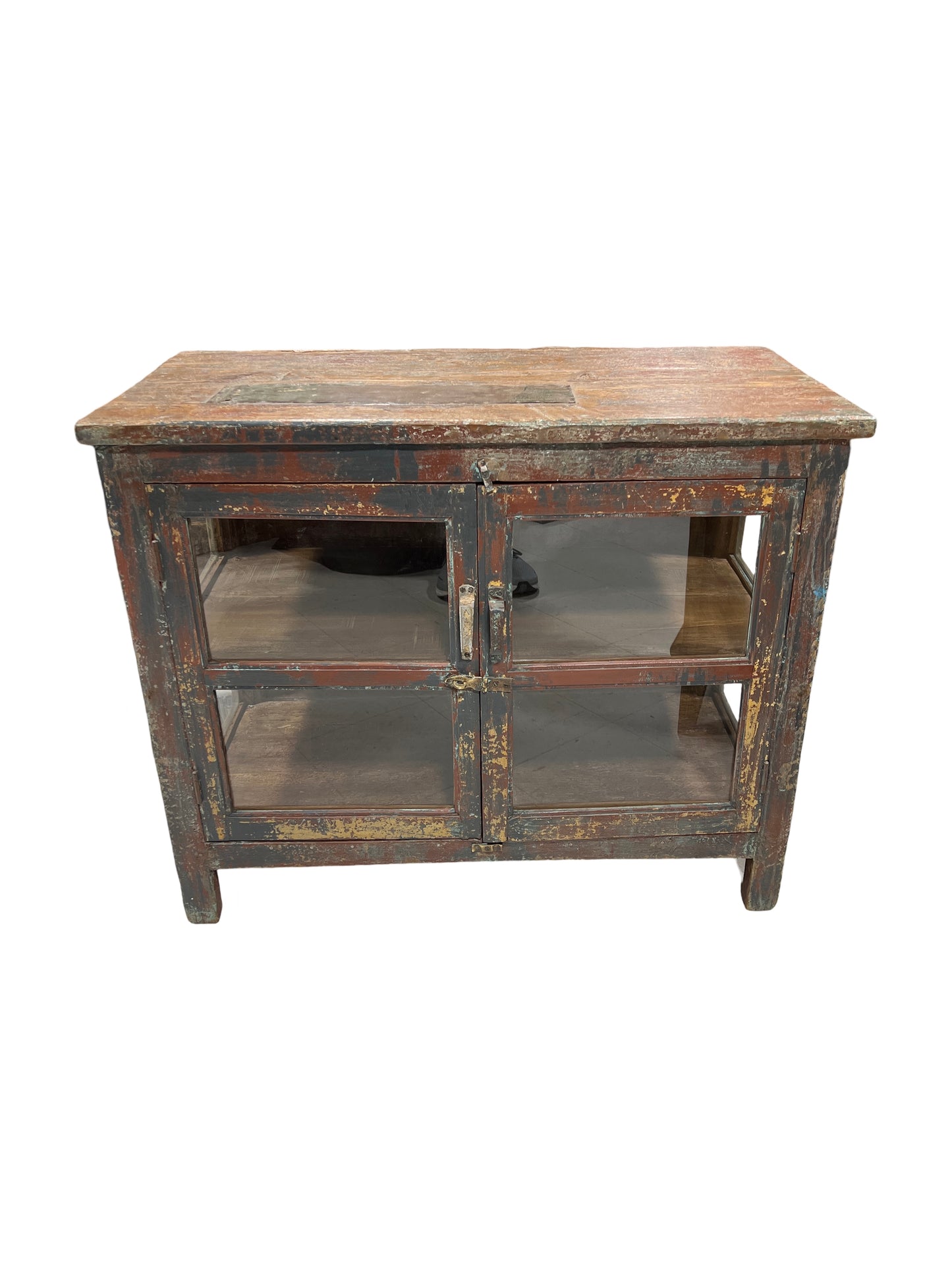 Short Teak Cabinet w/Glass