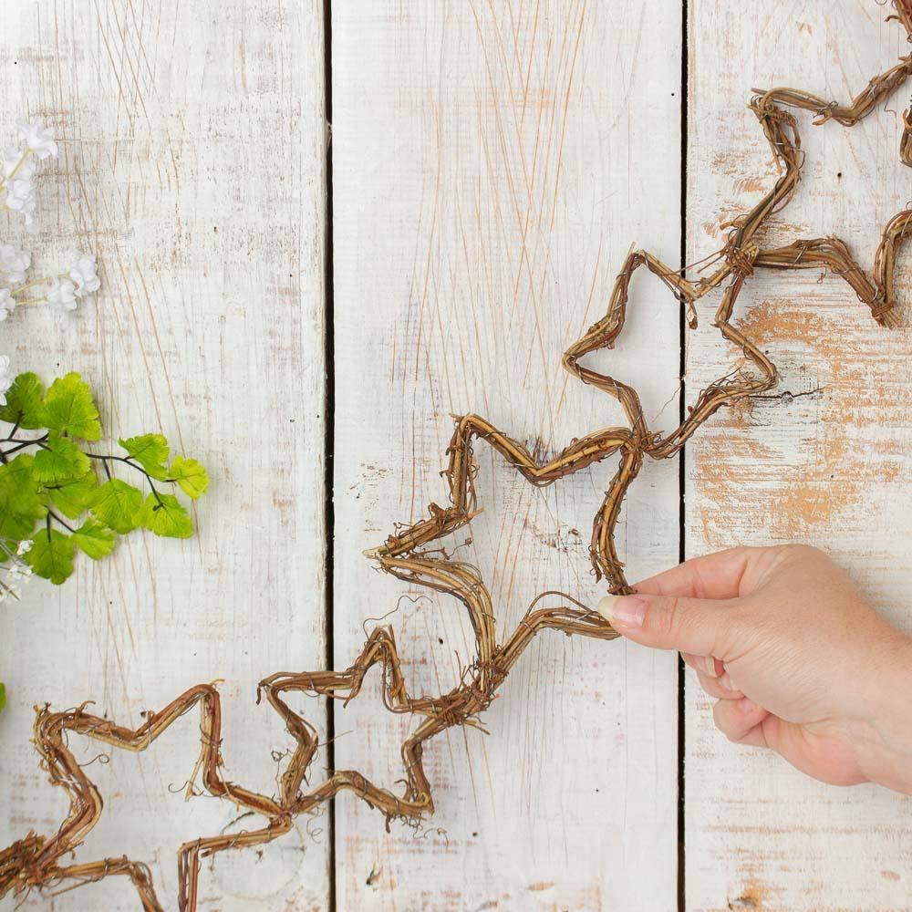 5' Natural Grapevine Stars Chain Garland