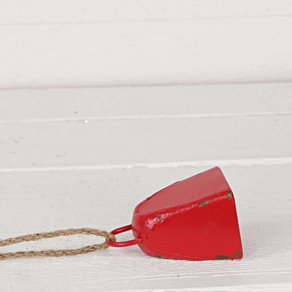 Vintage Red Cow Bell w.loop (2.25inD)