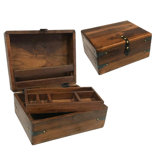 11" Colonial Distressed Traveling Writing Chest
