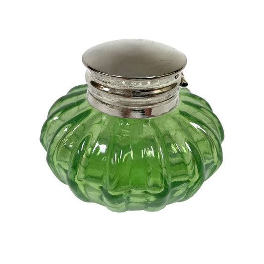 Light Green Swirl Glass Inkwell