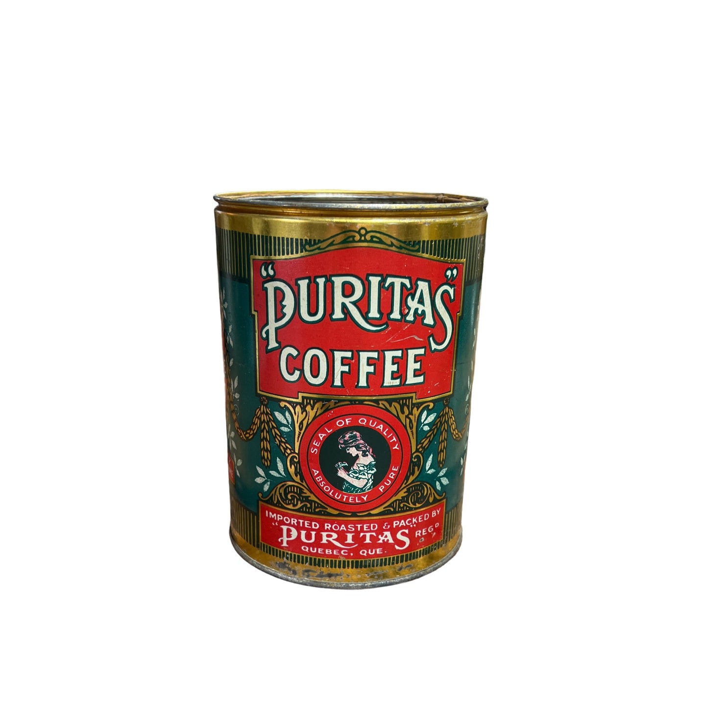 Vintage Puritas Coffee Tin