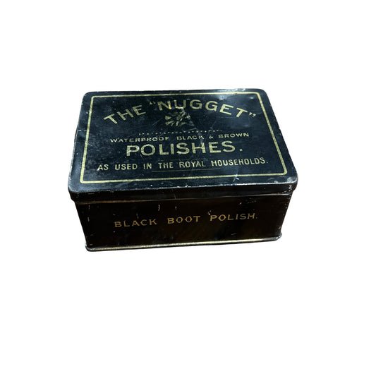 Vintage Nugget Black Boot Polish Tin