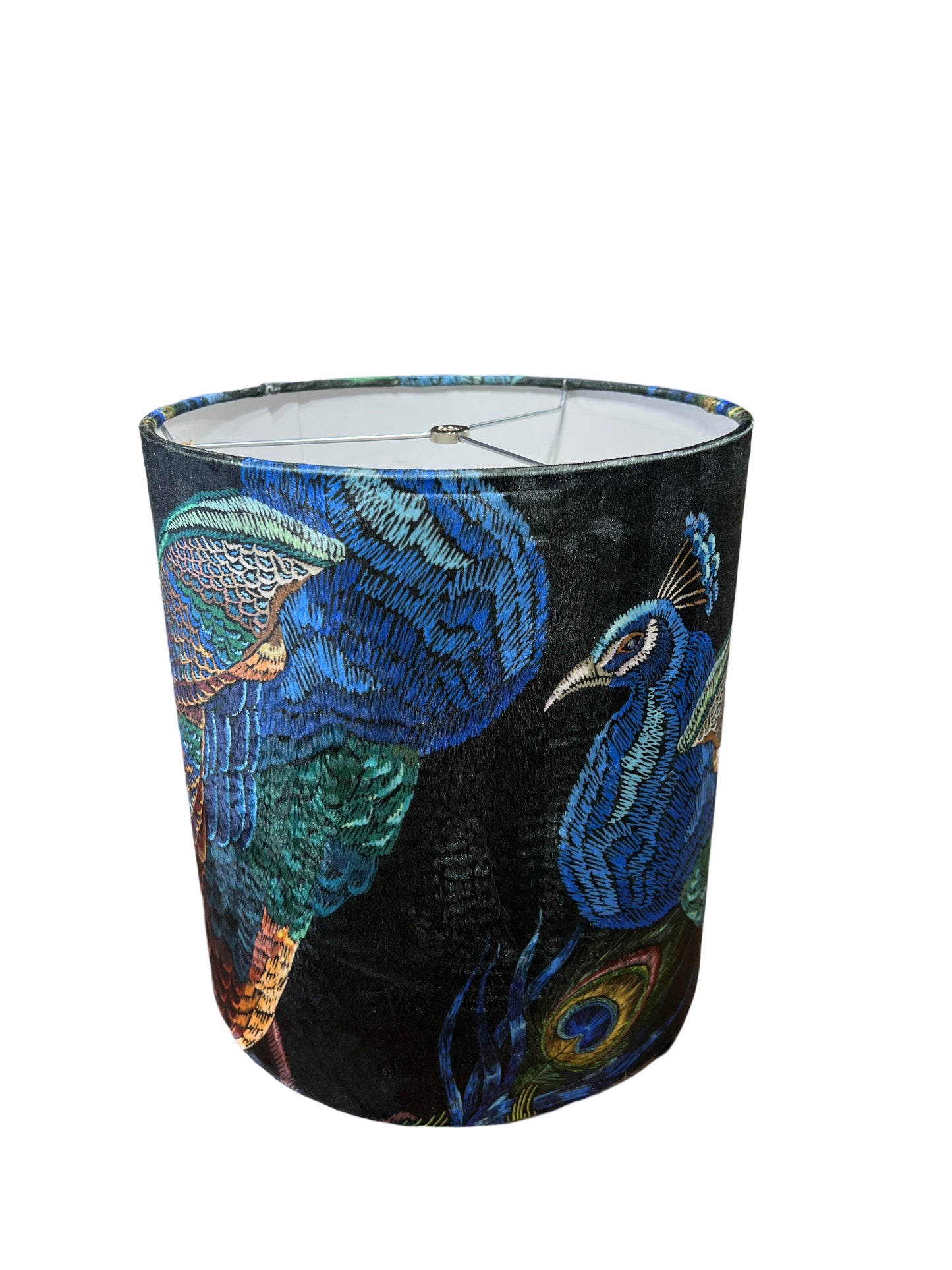 Peacock Italian Velvet Lampshade 12 x 13"