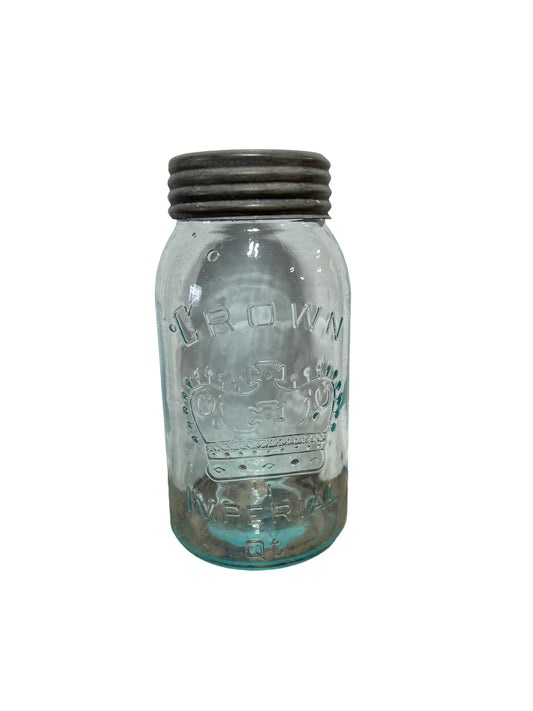 Vintage Crown Imperial Quart Jar (blue)