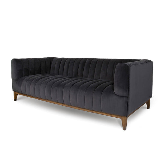 Velvet charcoal sofa