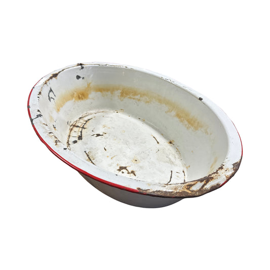 Vintage Oval Enamel Basin