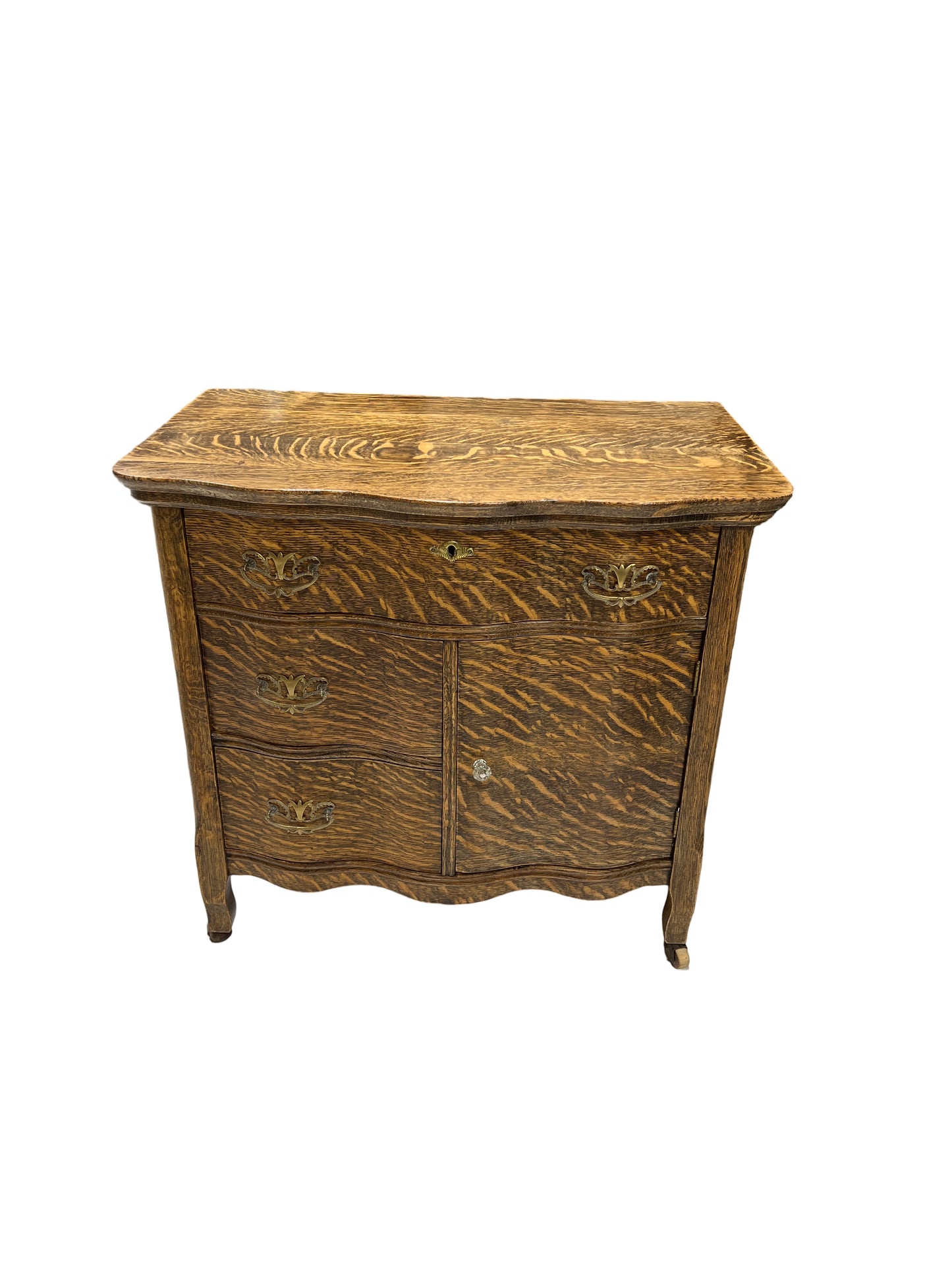 Antique tiger oak washstand