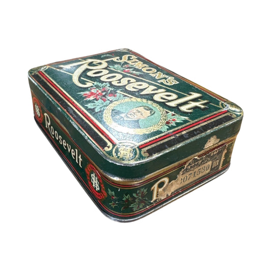 1920s Antique Roosevelt Cigar Box Tin