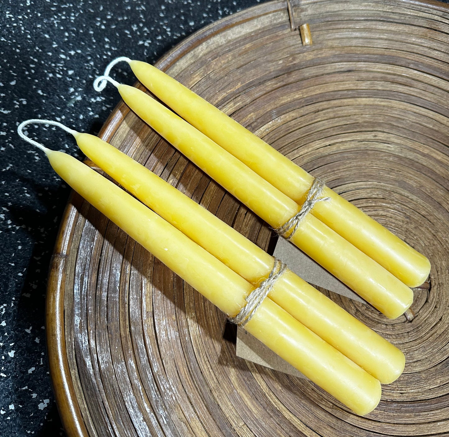 Beeswax Taper Candles Pair 8"