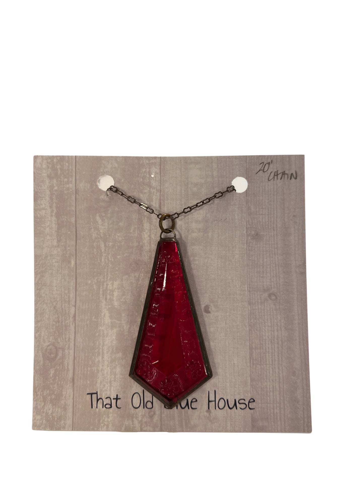 Red art deco glass necklace