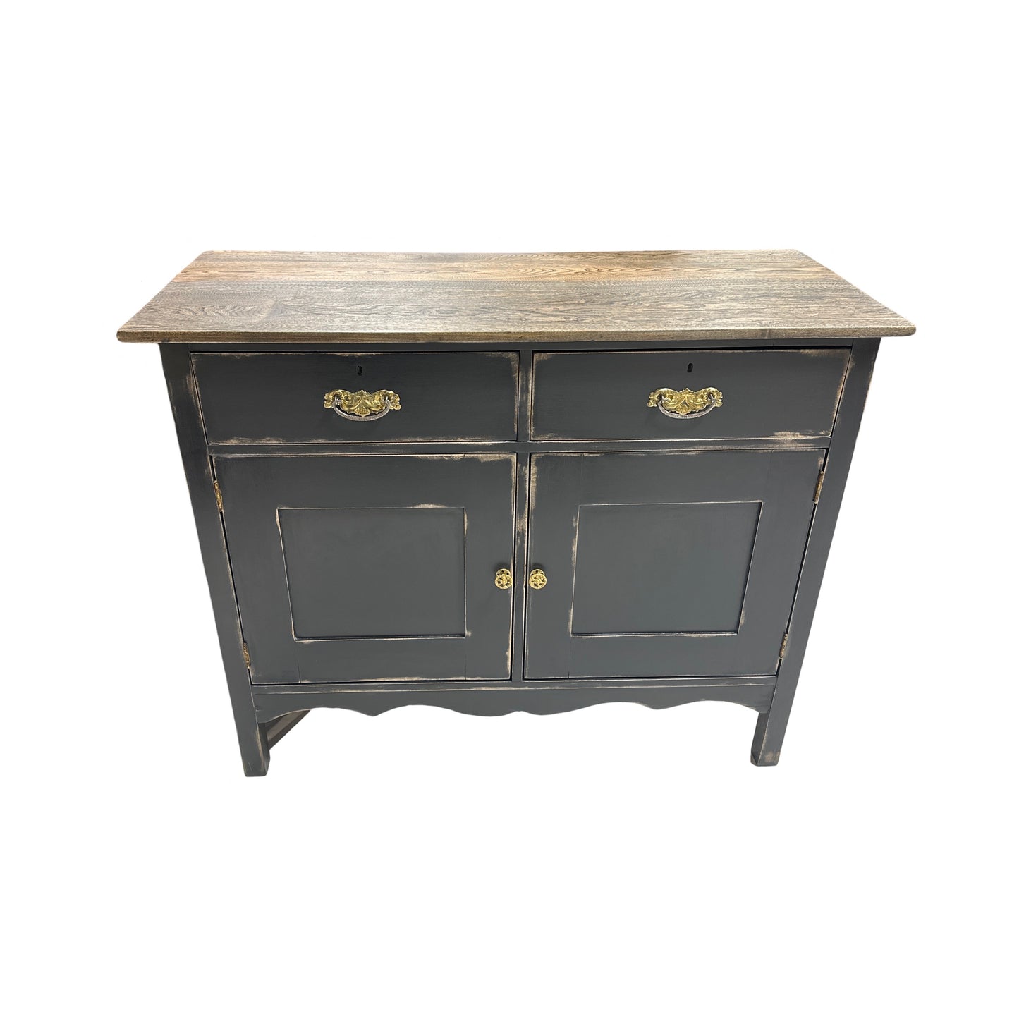 Antique black buffet w/wood top