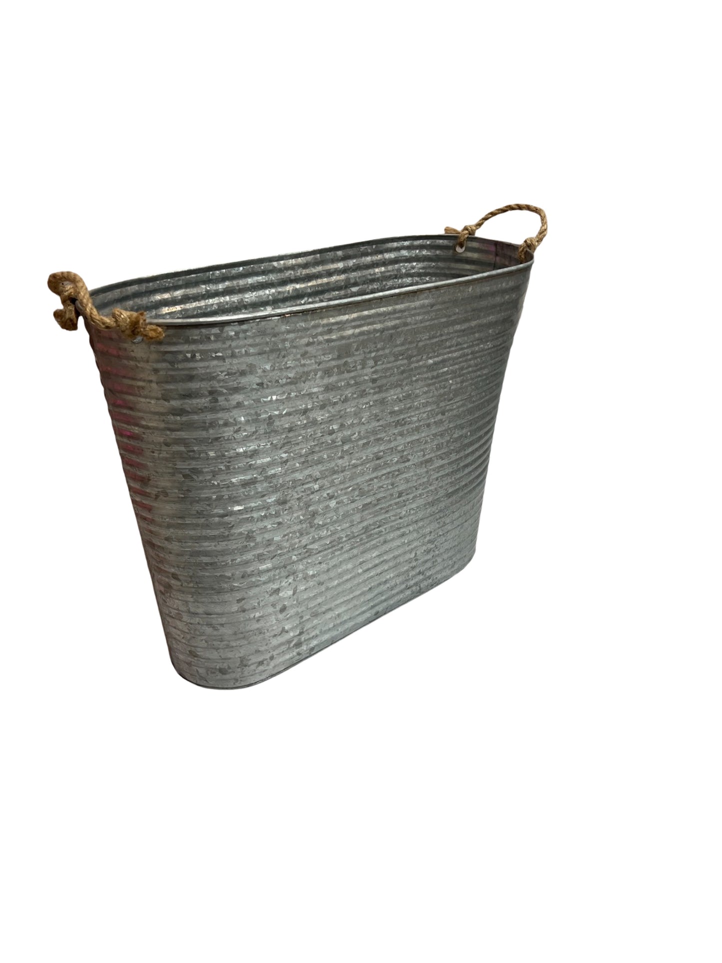 oblong metal bucket L