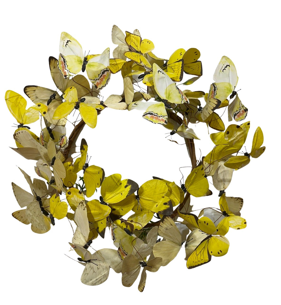 Yellow butterfly wreath 16"