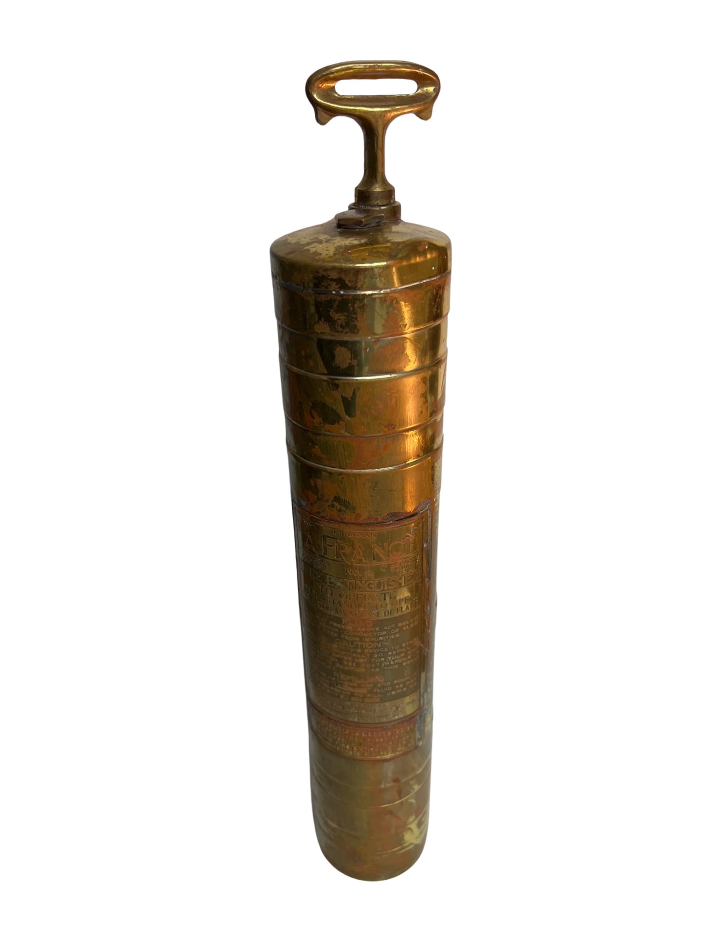 Vintage LaFrance brass fire extinguisher