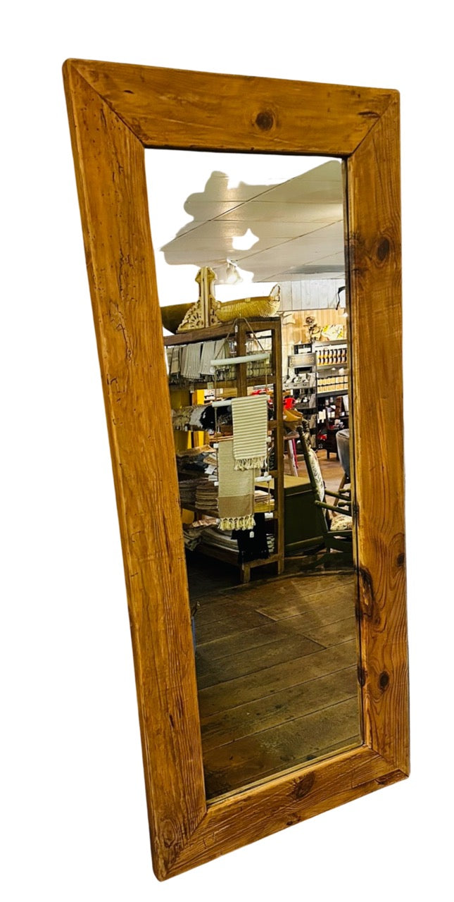 Tall reclaimed wood mirror