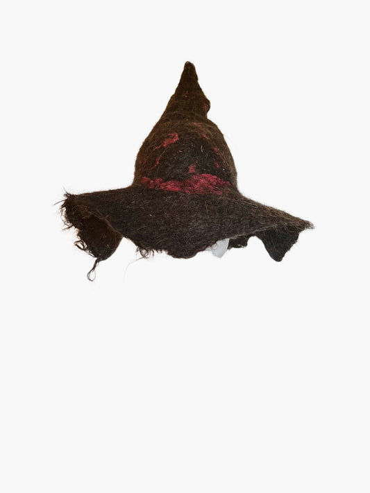 Felted Witch Hat W/red detailing