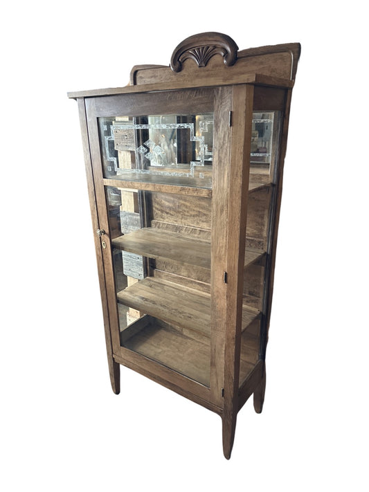Antique wood curio cabinet