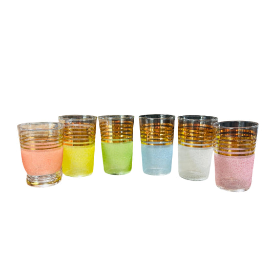 Vintage Frosted Shot Glasses s/6