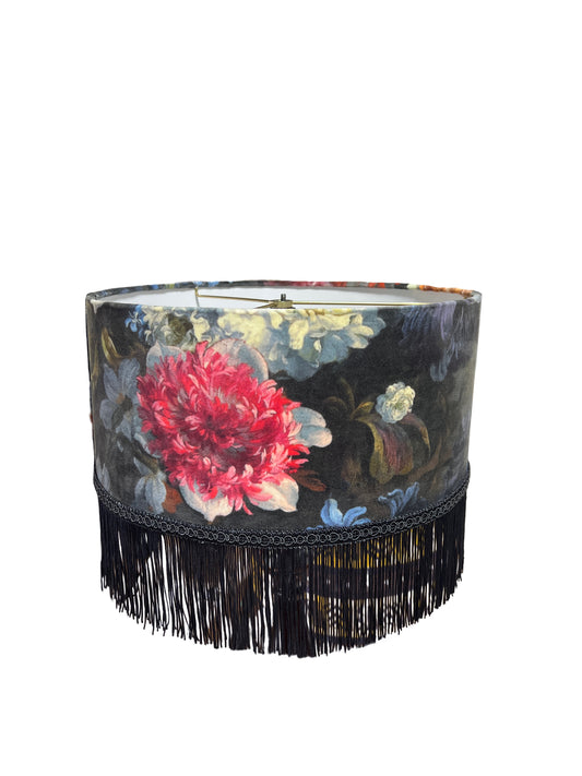 Floral Blooms Italian Velvet 15 x 7" Lampshade