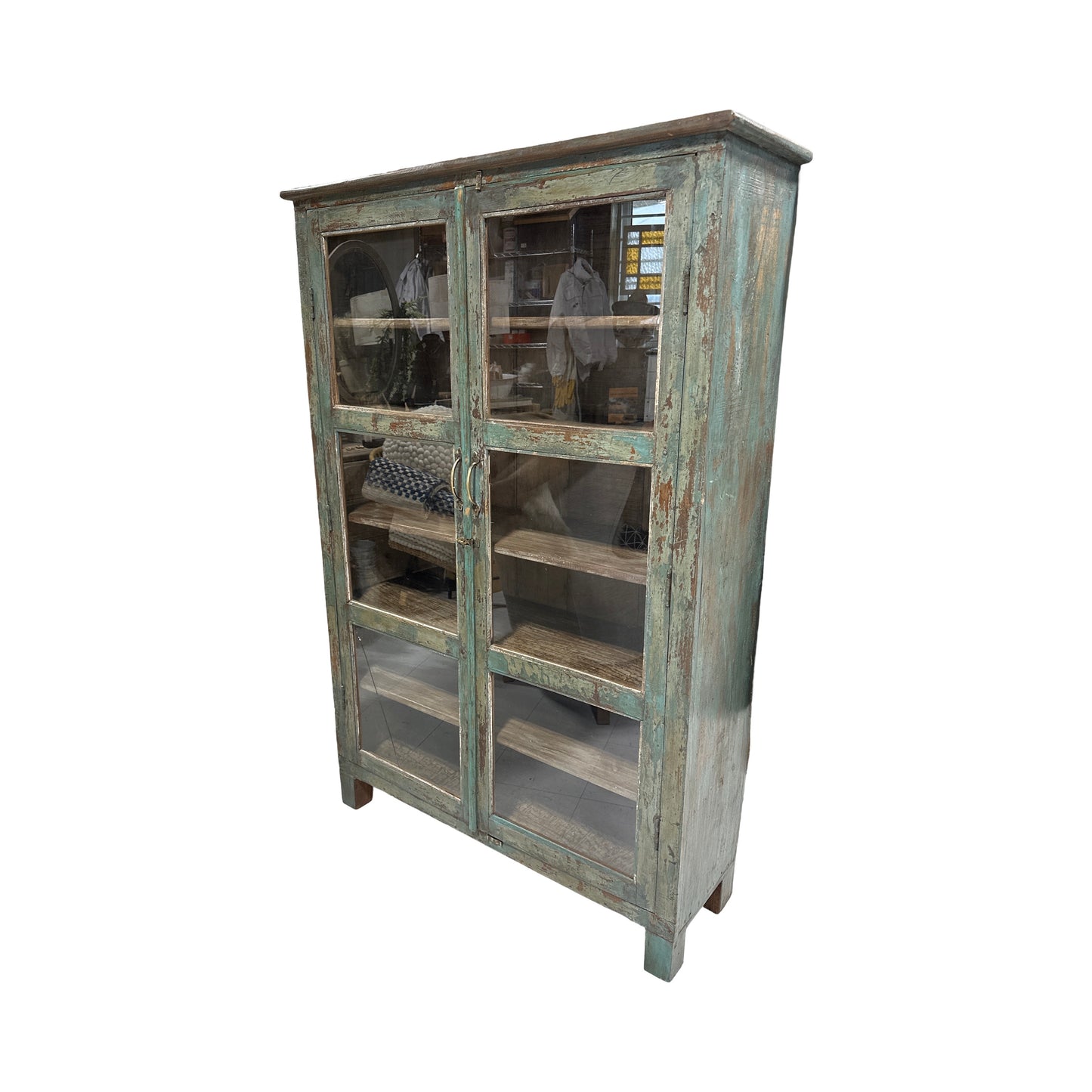 Wood cabinet w/glass