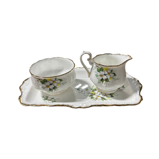 Vintage Dogwood Cream Sugar Set